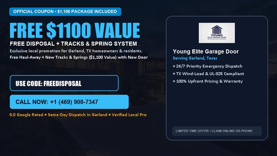 FREE Old Door Haul-Away & Heavy-Duty Tracks in Garland, TX - Young Elite Garage Door