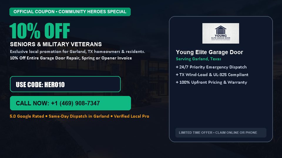 10% OFF Senior, Military & First Responder Discount in Garland, TX - Young Elite Garage Door